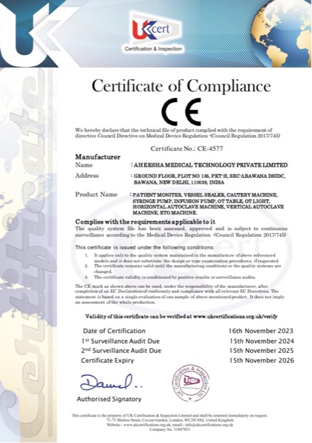 CE Compliance Certificate, certificate number CE-4577